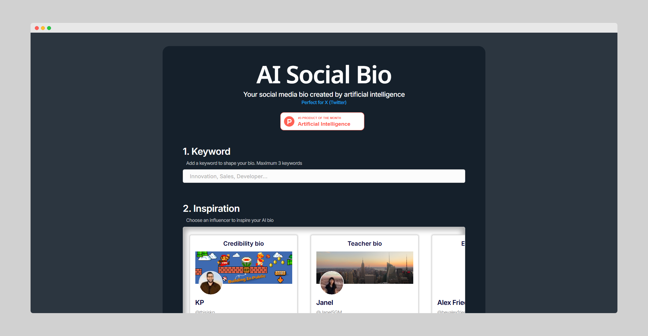 AI Social Bio